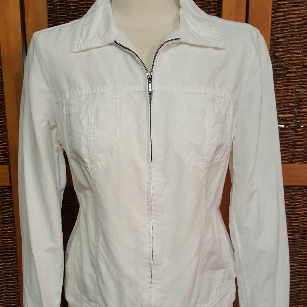 Croft&Barrow Linen Zip Up Jacket